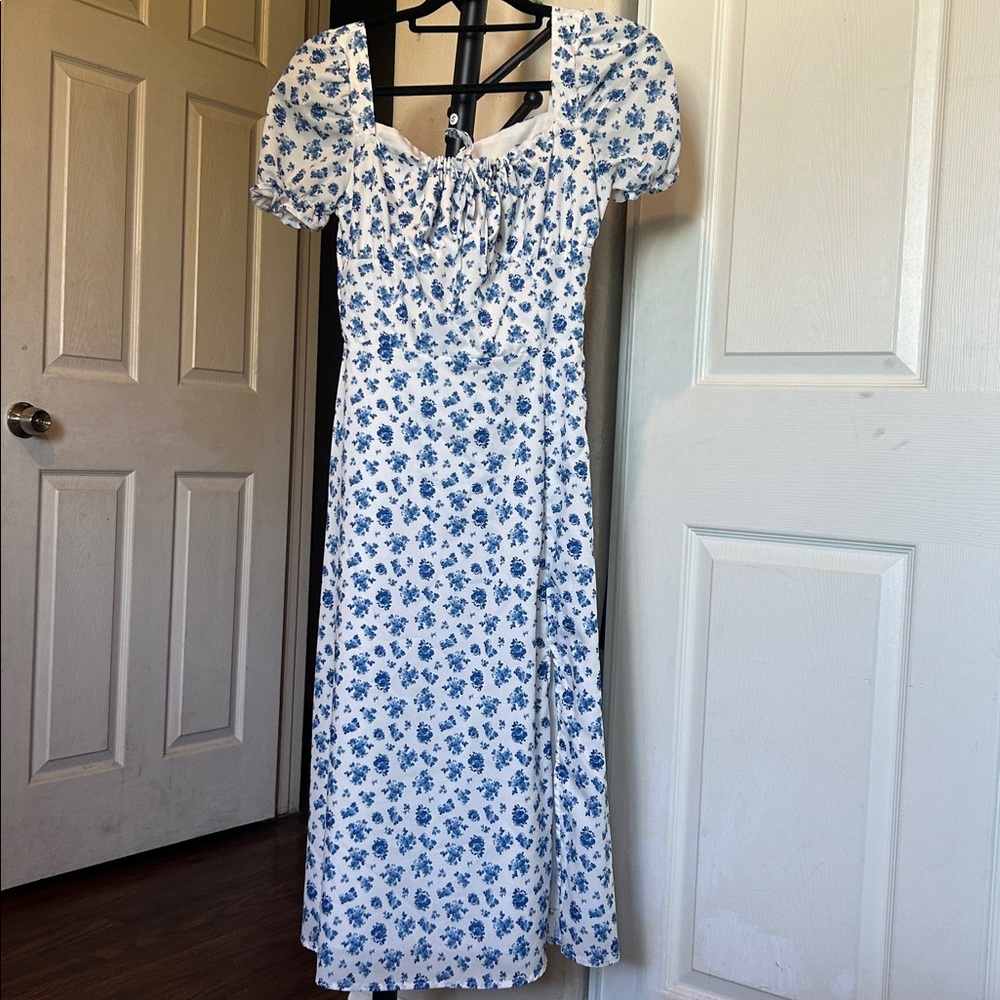 Floral Puff Sleeve Maxi Dress